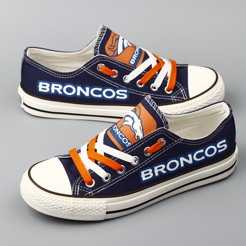 Women Or Youth NFL Denver Broncos Repeat Print Low Top Sneakers 007